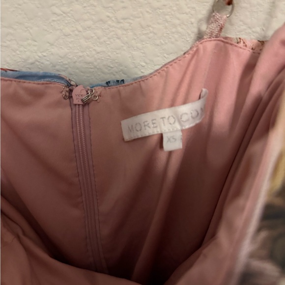 More To Come Mariana Ruched Dress in pink multi - Picture 3 of 7